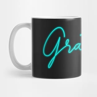 Neon Grateful Sign Art Mug